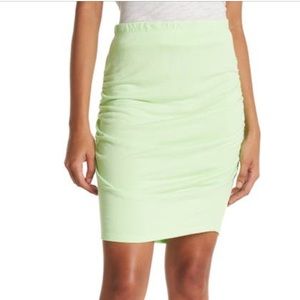 Sundry Neon Lime Green Ruched BodyCon Pencil Skirt
